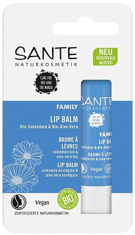Біобальзам для губ "Алое вера та календула" - Sante Family Organic Calendula & Organic Aloe Vera Lip Balm — фото N1