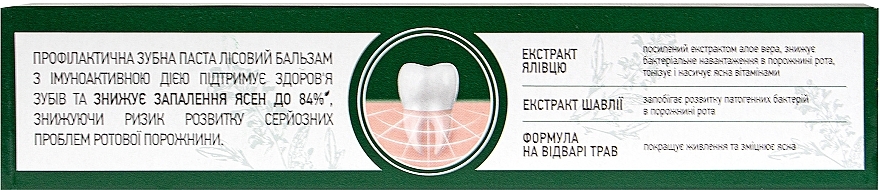 Профилактическая зубная паста с экстрактом шалфея и алоэ вера на отваре трав - Лесной Бальзам — фото N2