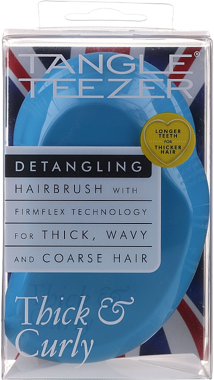 Расческа для густых и вьющихся волос, голубая - Tangle Teezer Thick & Curly Azure Blue