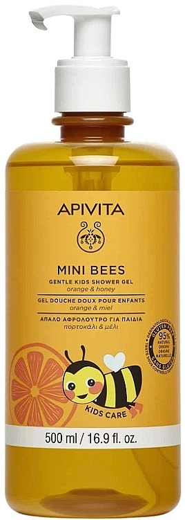 Нежный детский гель для душа с апельсином и медом - Apivita Mini Bees Gentle Kids Shower Gel — фото N1