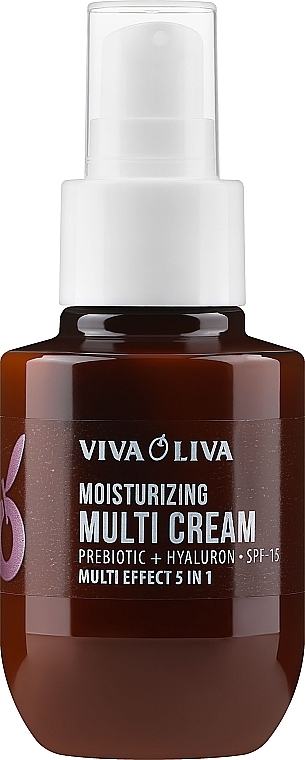 Мульти-крем для обличчя зволожуючий - Viva Oliva Prebiotic + Hyaluron Moisturizing Multi Cream SPF 15 