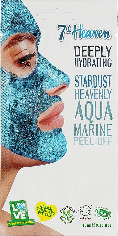 Голубая маска-пленка для лица - 7th Heaven Stardust Heavenly Aqua Marine Peel-Off Coconut & Clay Mask — фото N1