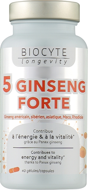 Пищевая добавка для поддержки нервной системы и улучшения памяти - Biocyte 5 Ginseng Forte — фото N1