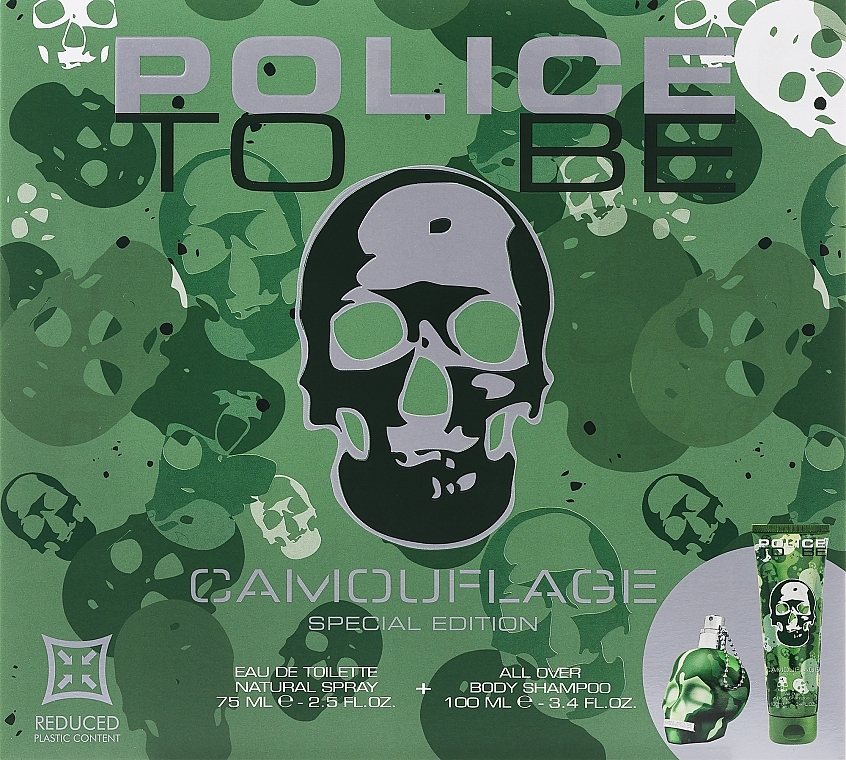 Police To Be Camouflage - Набор (edt/75ml + b/shamp/100ml) — фото N1