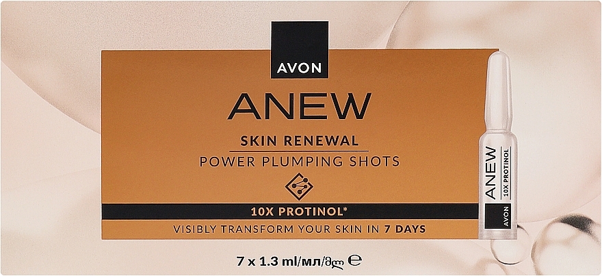 Укрепляющая сыворотка для лица в ампулах - Avon Anew Skin Renewal Power Plumping Shots — фото N1