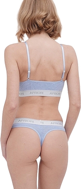 Комплект білизни для жінок "Bralette String", топ + стринги, блакитний - Apriori Be Yourself — фото N2