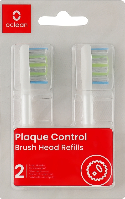Насадки для електричної зубної щітки Plaque Control Medium, 2 шт., білі - Oclean Brush Heads Refills — фото N1