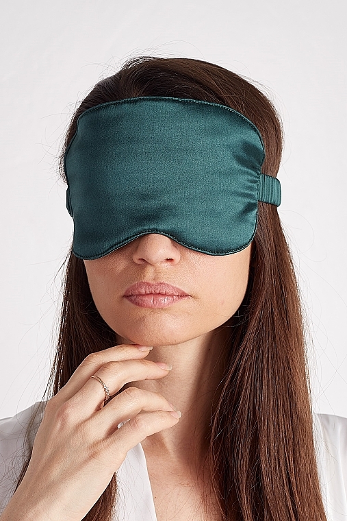 Маска для сна из натурального шелка с мешочком, изумрудная - de Lure Sleep Mask — фото N2