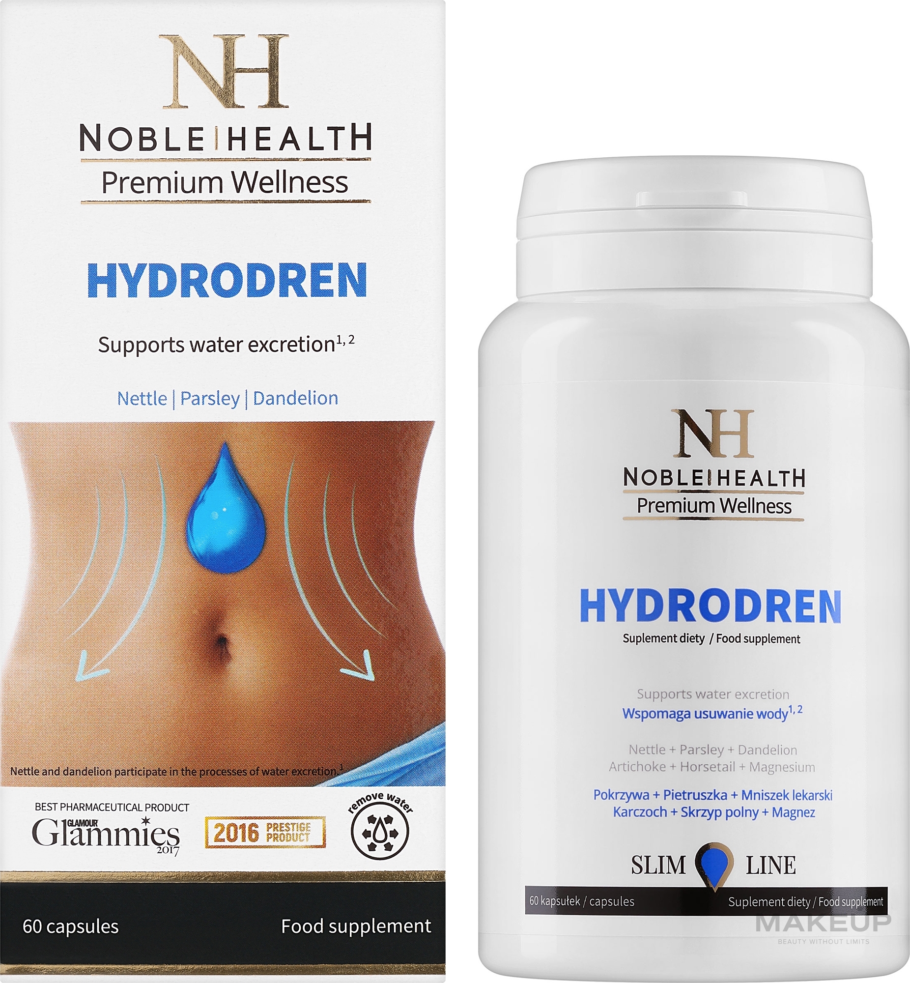 Комплекс харчових добавок - Noble Health Slim Line Hydrodren — фото 60шт