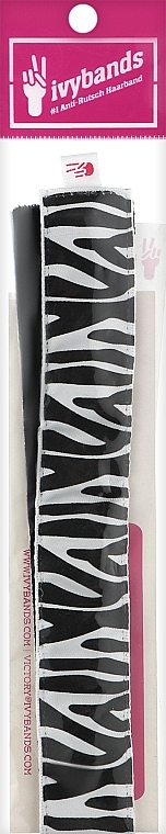 Повязка на голову, черно-белая - Ivybands Zebra Hair Band — фото N1