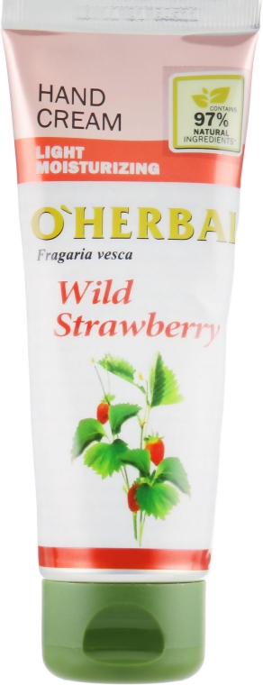 Крем для рук з суницею - O'Herbal Light Moisturizing Hand Cream Wild Strawberry — фото N3