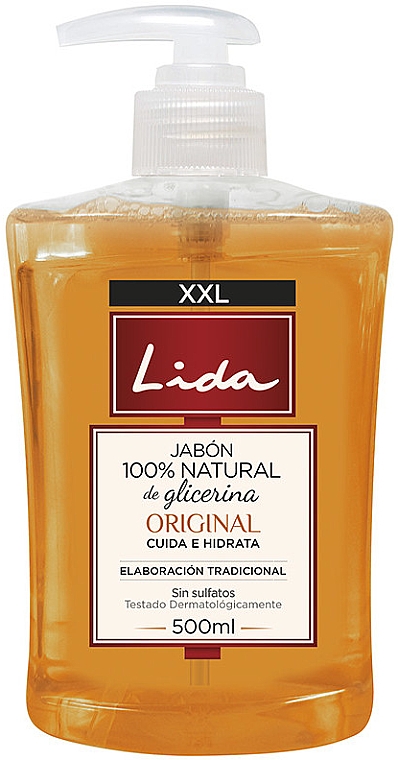 Жидкое мыло для рук - Lida 100% Natural Glicerina Hand Soap — фото N1