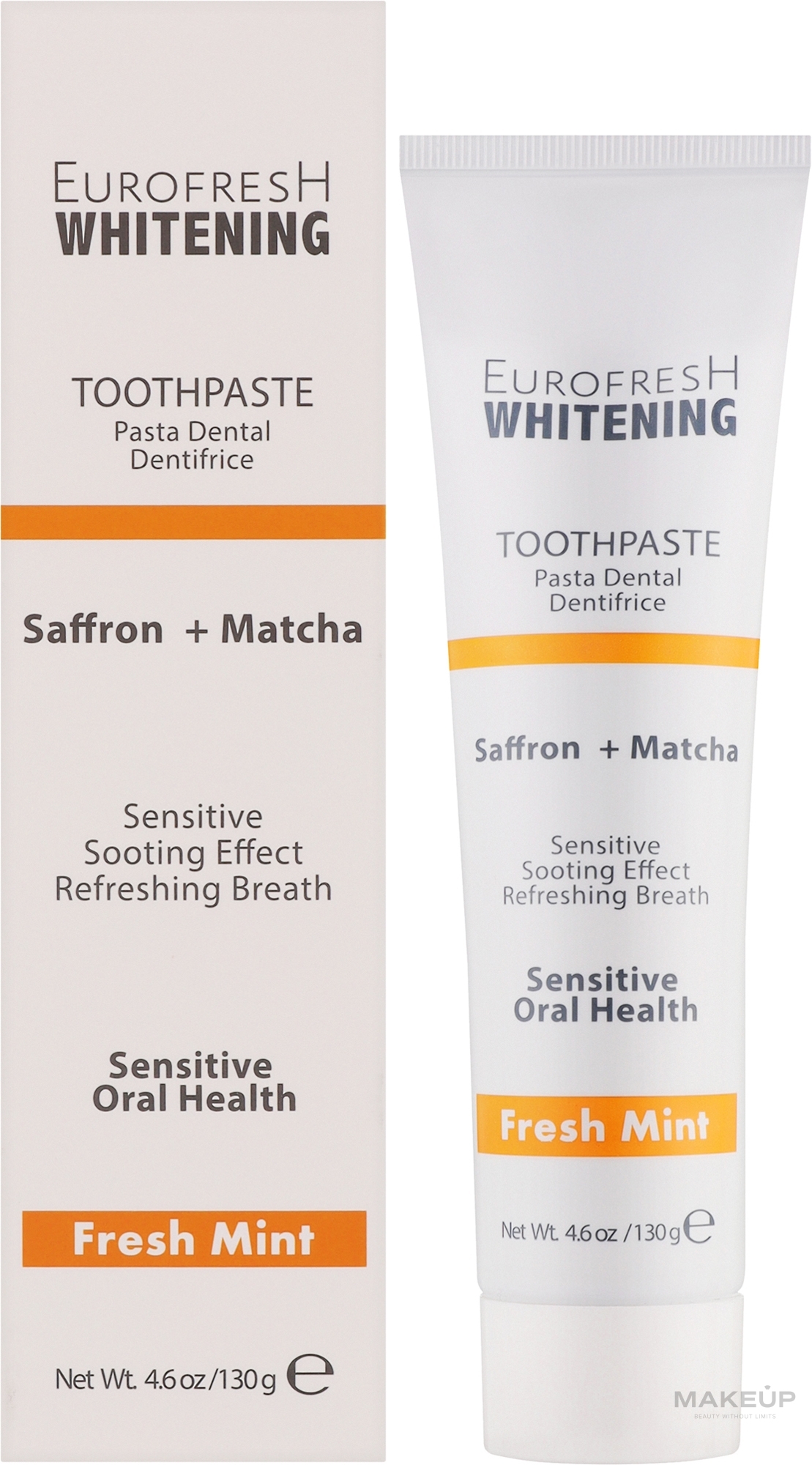 Відбілювальна зубна паста з матча та шафраном - Farmasi Eurofresh Whitening Toothpaste Saffron + Matcha — фото 130g