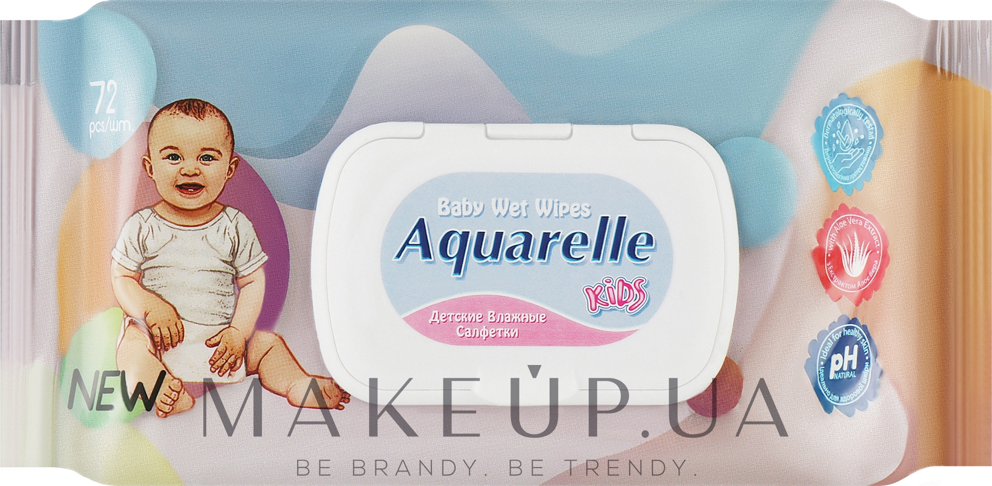 Дитячі вологі серветки з кришечкою - Sts Cosmetics Aquarelle Kids Wet Wipes — фото 72шт