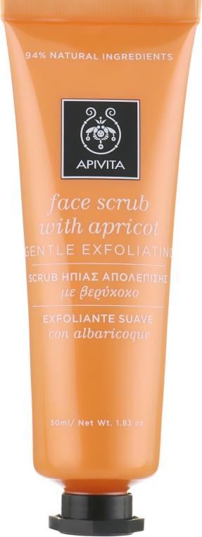 Скраб для очищения лица «Деликатное отшелушивание» с абрикосом - Apivita Face Scrub With Apricot