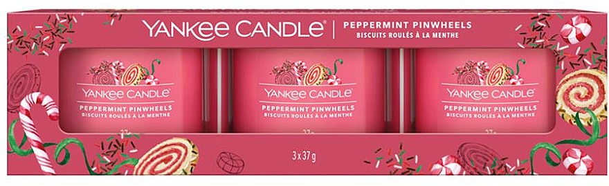 Ароматическая мини-свеча в стакане "Мятные вертушки" - Yankee Candle Peppermint Pinwheels — фото N3