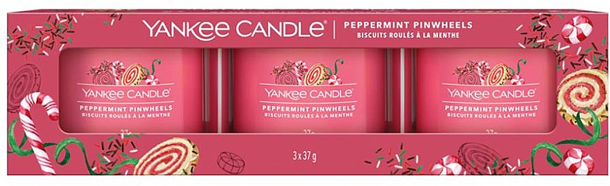 Ароматична міні-свічка у склянці "М'ятні вертушки" - Yankee Candle Peppermint Pinwheels — фото N3