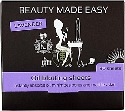 Парфумерія, косметика Матувальні серветки для обличчя "Лаванда" - Beauty Made Easy Oil Blotting Sheets Lavender