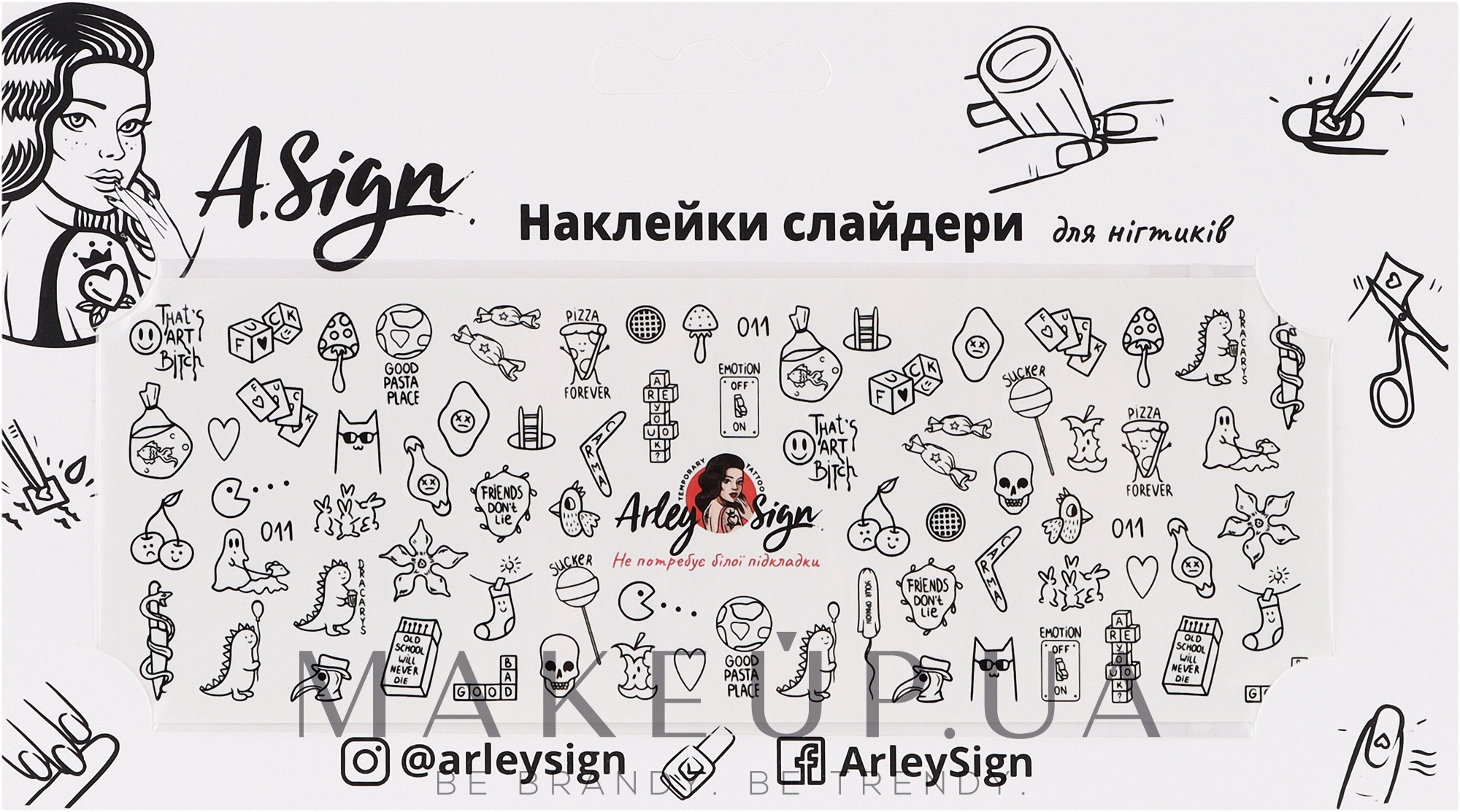 Наклейка-слайдер для нігтів "З-під олівця" - Arley Sign — фото 3g