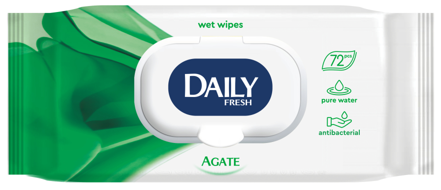 Вологі серветки універсальні, з клапаном - Daily Fresh Wet Wipes Agate — фото N1
