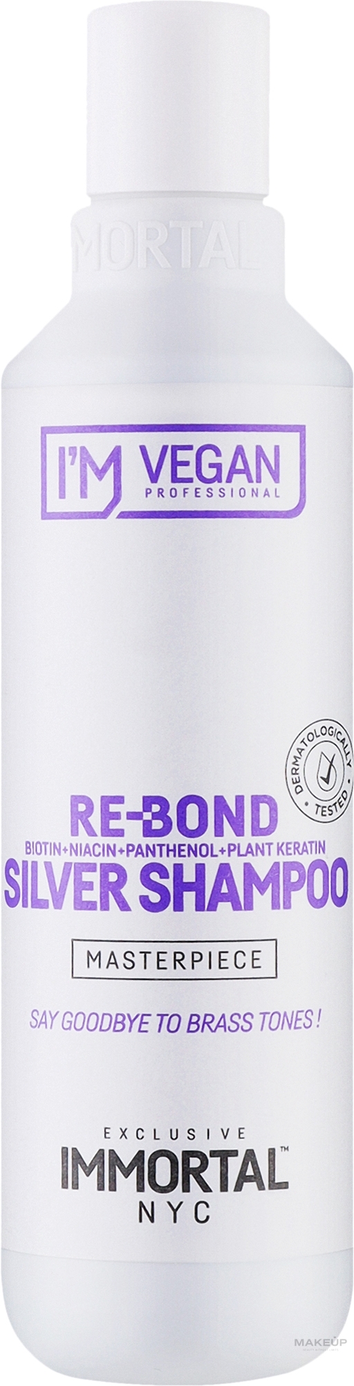 Шампунь против нежелательной желтизны волос - Immortal NYC I'm Vegan Re-Bond Silver Shampoo — фото 250ml