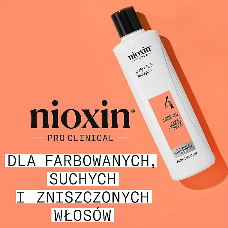 Шампунь для догляду за шкірою голови та фарбованим волоссям - Nioxin Pro Clinical System 4 Scalp + Hair Thickening Shampoo — фото N2