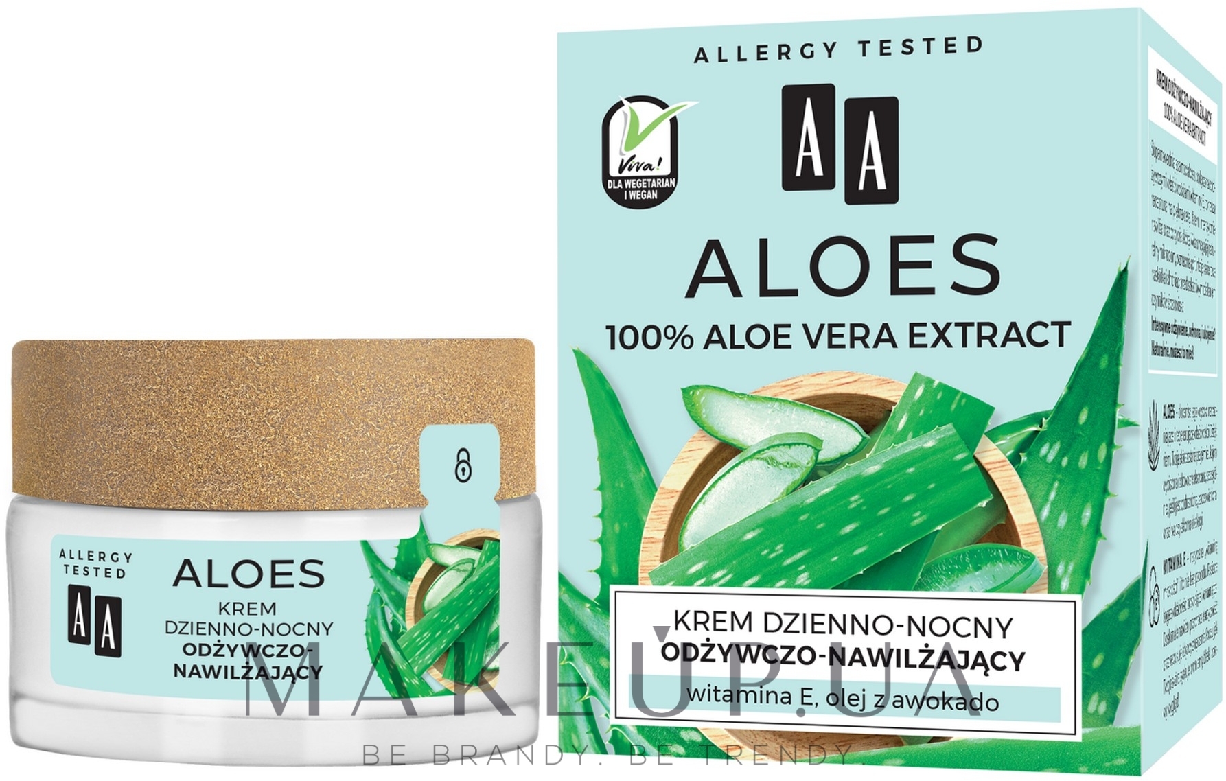 Крем для обличчя живильний і зволожувальний - AA Cosmetics Aloes Day and Night Cream — фото 50ml