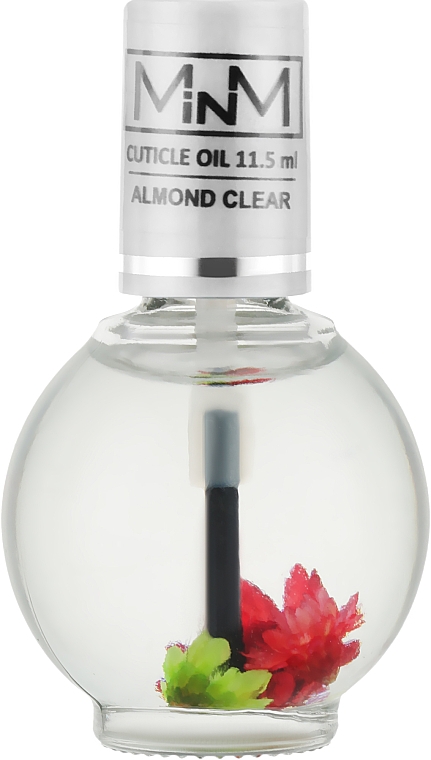 Олія для кутикули з пензлем і сухоцвітом, мигдаль - M-in-M Almond Clear — фото N1