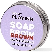 Мыло для бровей, коричневое - Inglot Playinn Soap Brow Brown — фото N2