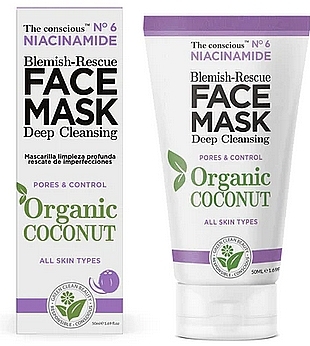 Маска для лица - Biovene Niacinamide Blemish-Rescue Face Mask Organic Coconut — фото N1