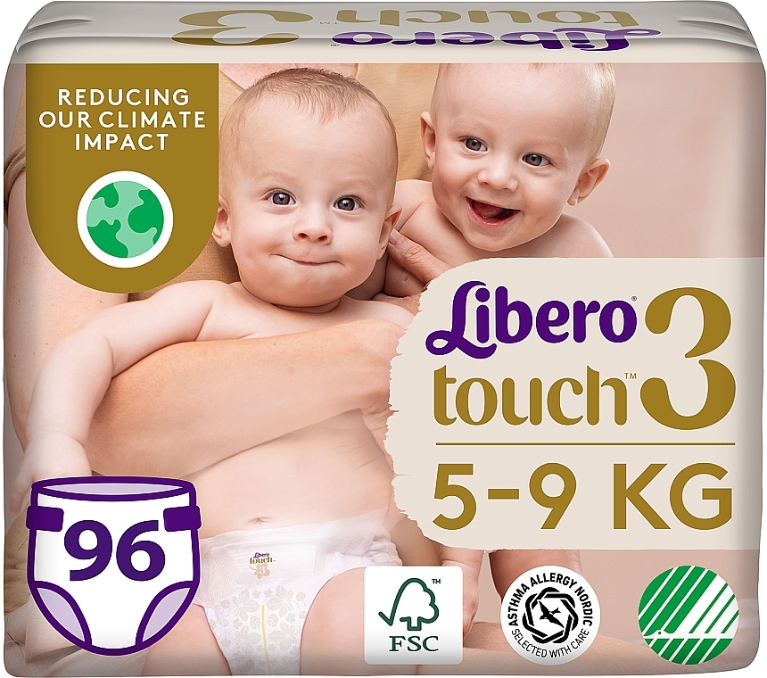 Підгузки дитячі Touch 3 (5-9 кг), 96 шт. (2х48) - Libero