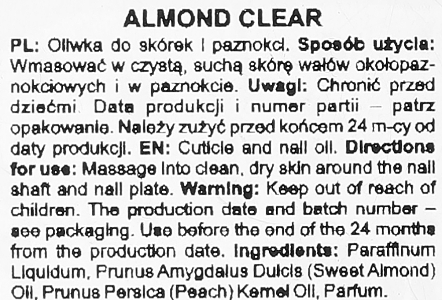 Олія для нігтів і кутикули - Silcare The Garden Of Colour Almond Clear — фото N2