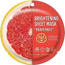 Освітлювальна тканинна маска "Grapefruit" - Purederm Brightening Sheet Mask — фото N1