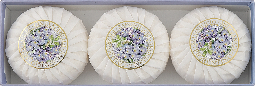 Набор натурального мыла "Глициния" - Saponificio Artigianale Fiorentino Wisteria Scented Soap (soap/3pcsx100g) — фото N2