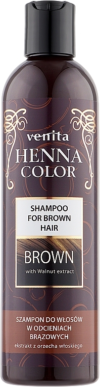 Шампунь для ухода за темными волосами - Venita Henna Color Brown Shampoo — фото N2