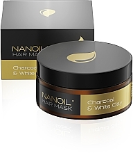 Маска для волосся з деревним вугіллям та білою глиною - Nanoil Charkoal & White Clay Hair Mask — фото N2