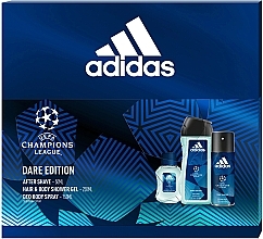 Парфумерія, косметика Adidas UEFA Dare Edition - Набір (sh/gel/250ml + deo/spray/150ml + a/sh/lot/50ml)