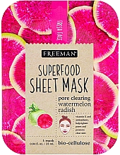 Духи, Парфюмерия, косметика Тканевая маска для лица - Freeman Superfood Sheet Mask Pore Clearing Watermelon Radish