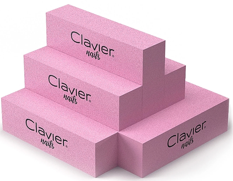 Блок для полировки ногтей, розовый - Clavier — фото N1