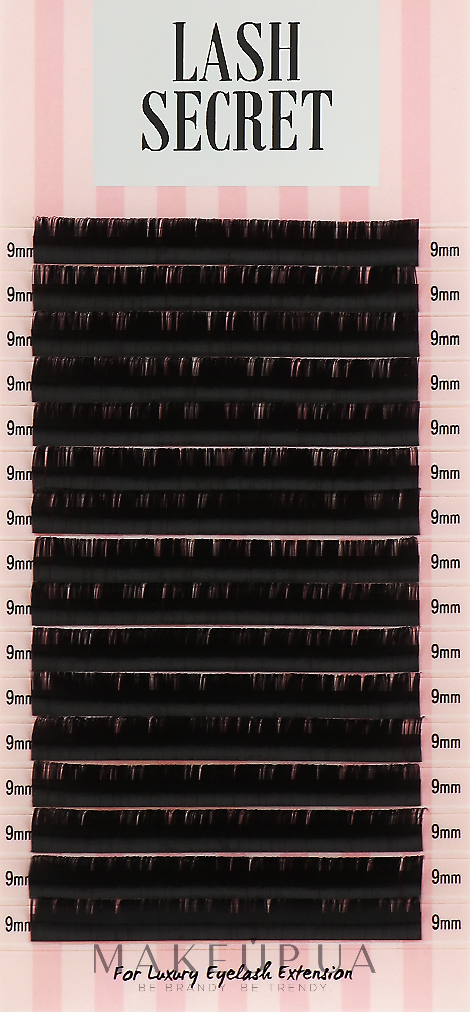 Накладные ресницы, черные, 16 линий (один размер, 0,05, D, 9) - Lash Secret — фото 1уп