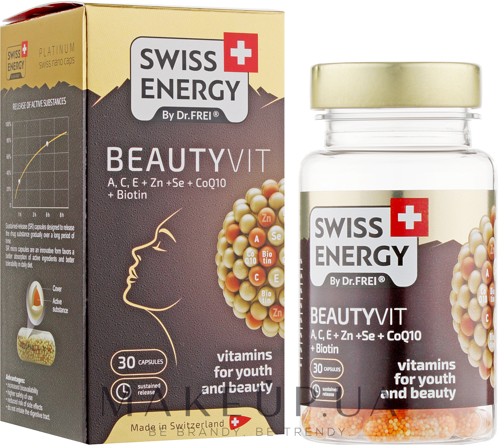 Витамины в капсулах "Красота и молодость" - Swiss Energy BeautyVit — фото 30шт