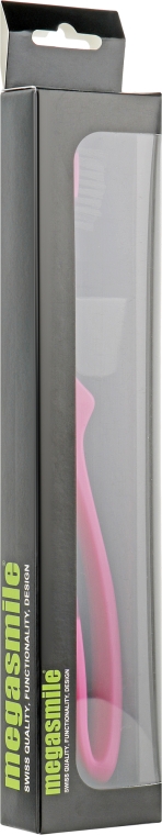 Зубна щітка "Луп блек вайтенінг", рожева - Megasmile
