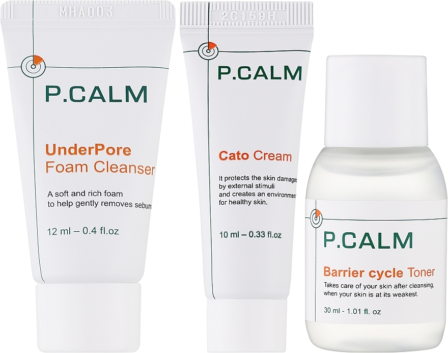 Набір для догляду за шкірою - P.Calm (toner/ 30ml + foam/12ml + cr/10ml) — фото N1