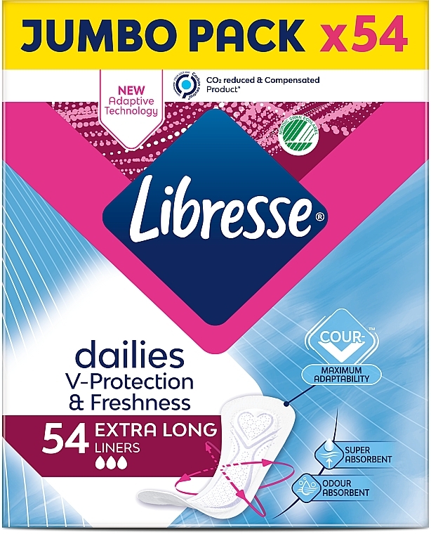 Щоденні прокладки подовжені, 54 шт. - Libresse Dailies Protect — фото N2