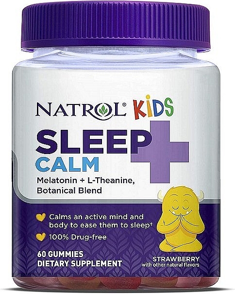 Харчова добавка для підтримання сну дітей, полуниця - Natrol Kids Sleep + Calm Strawberry — фото N1