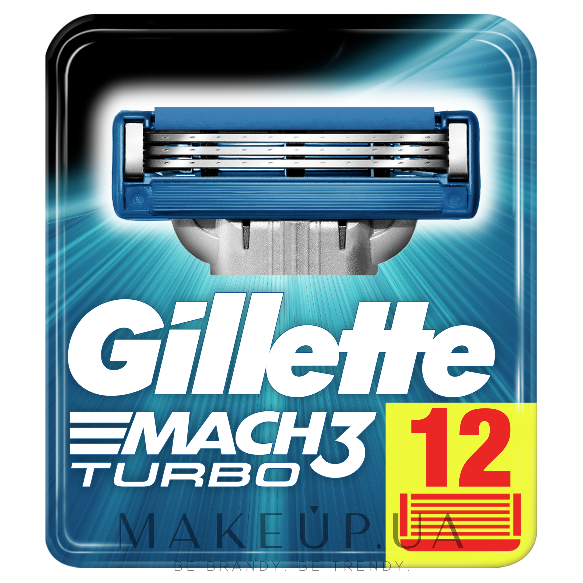 Сменные кассеты для бритья, 12 шт. - Gillette Mach3 Turbo — фото 12шт