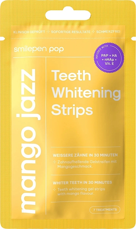 Відбілювальні смужки для зубів - SwissWhite Smilepen Pop Mango Jazz Teeth Whitening Strips — фото N1