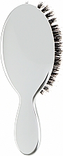 Щітка для волосся з натуральною щетиною маленька, срібна - Janeke Silver Hairbrush — фото N2