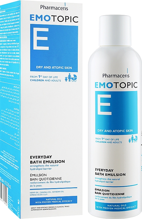 Эмульсия для сухой и склонной к атопии кожи - Pharmaceris E Emotopic Everyday Bath Emulsion — фото N5