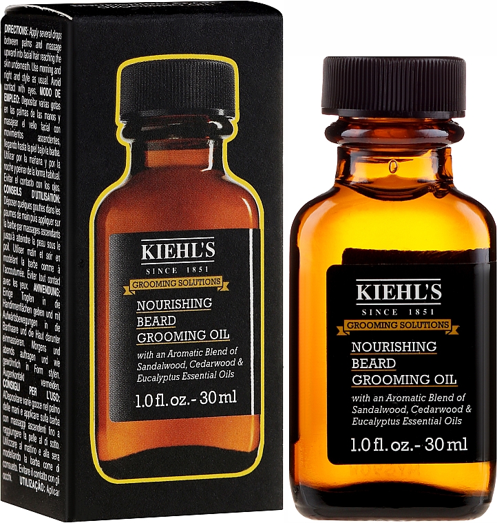 Живильна олія для бороди - Kiehl's Nourishing Beard Grooming Oil — фото N1